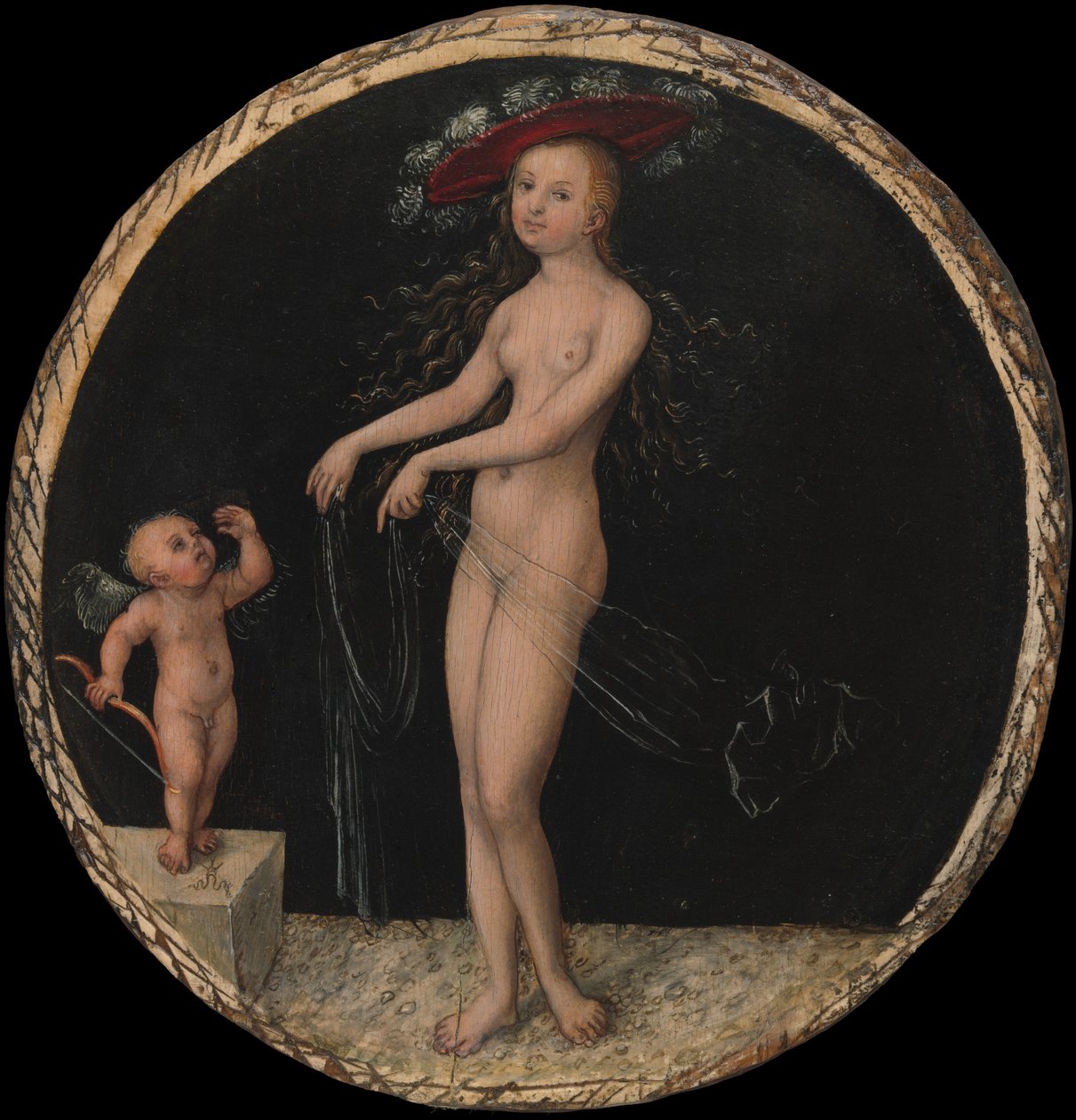 Venus ja Cupid, n. 1525-27. tekijältä Lucas Cranach the Elder