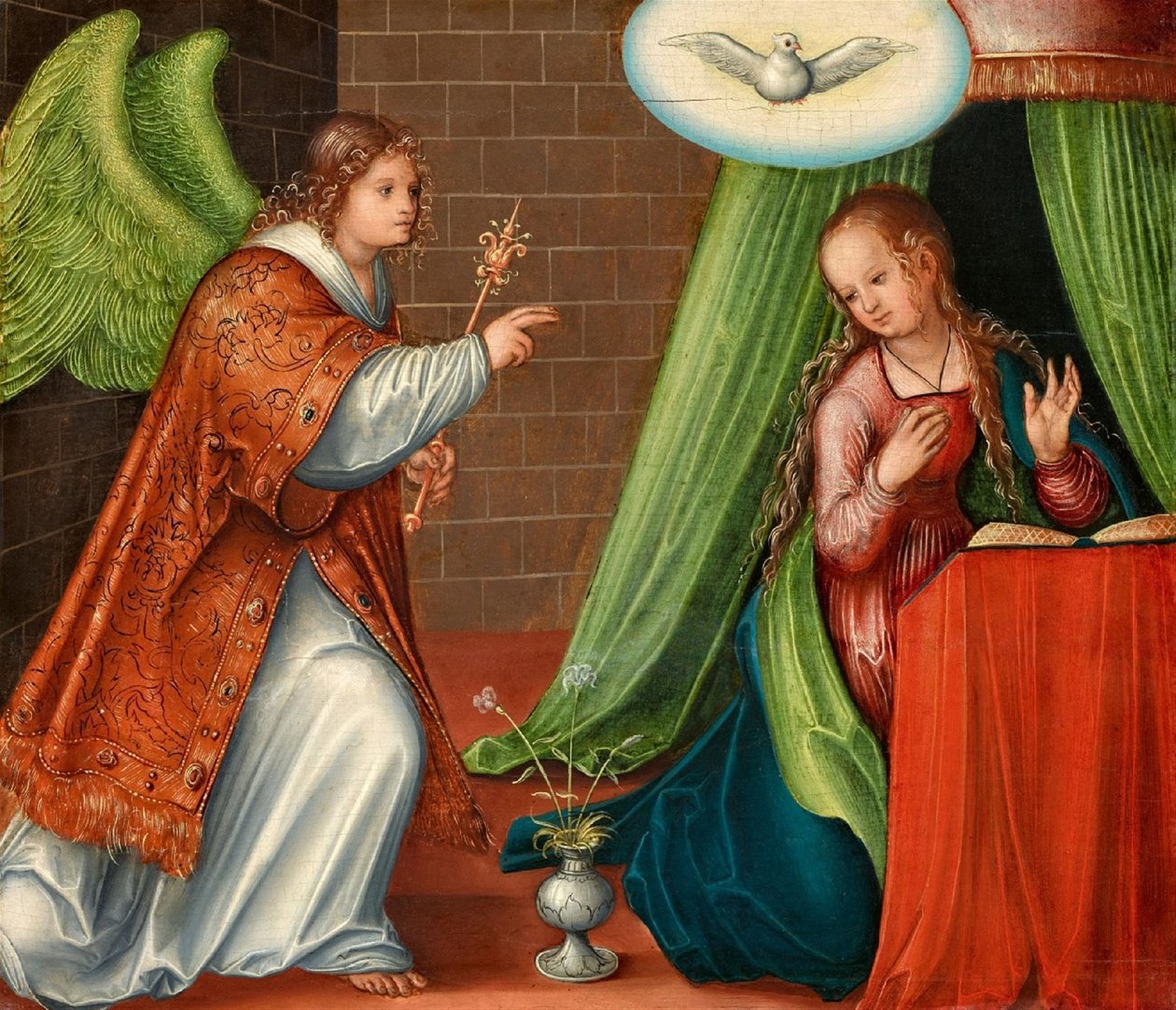 Saksa: Verkündigung an Maria Ilmestyskirjan julistus tekijältä Lucas Cranach the Elder and workshop