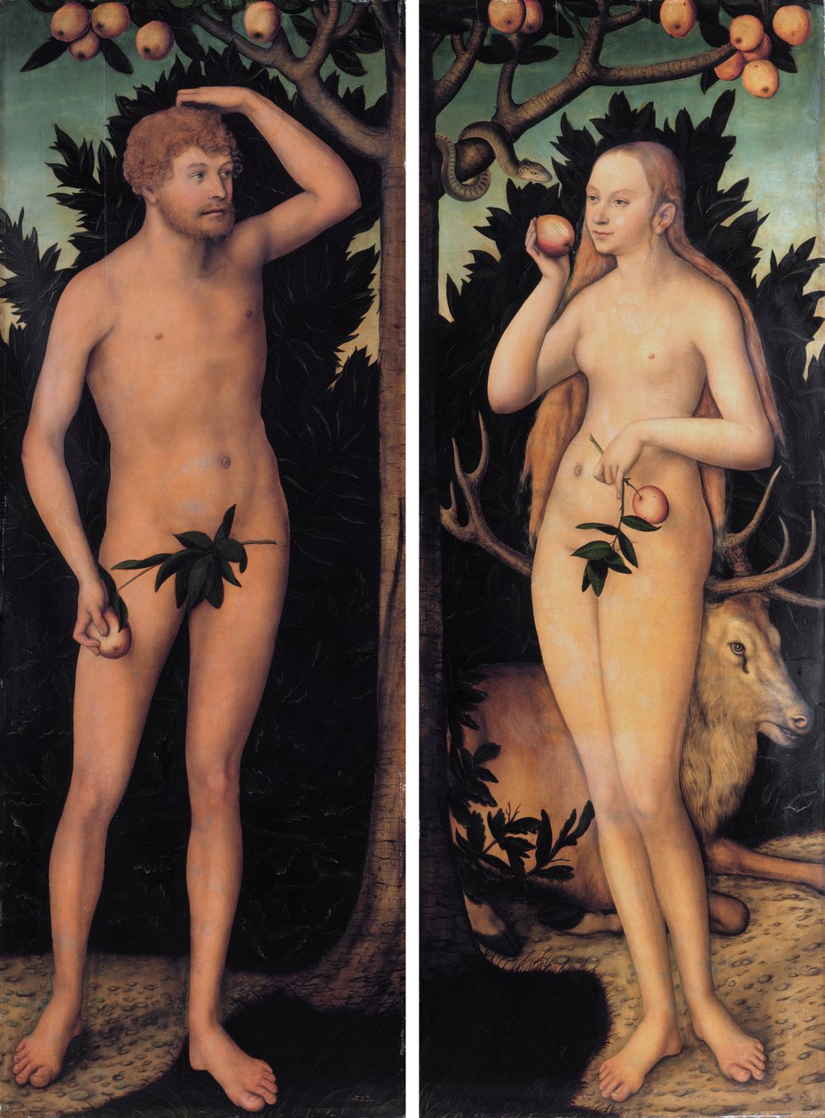Aatami ja Eeva tekijältä Lucas Cranach the Younger
