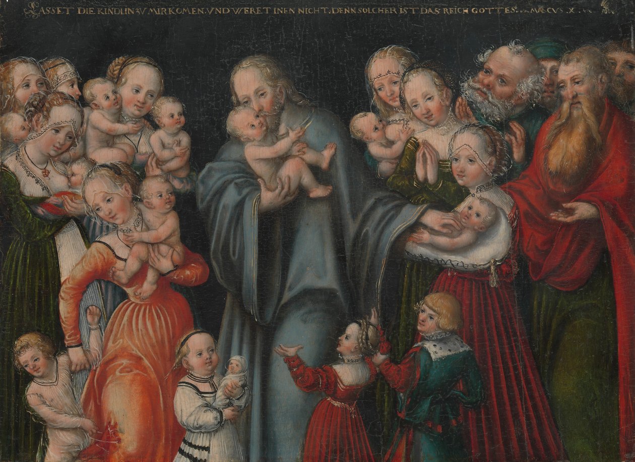 Kristus siunaa lapsia, n. 1545-50. tekijältä Lucas Cranach the Younger