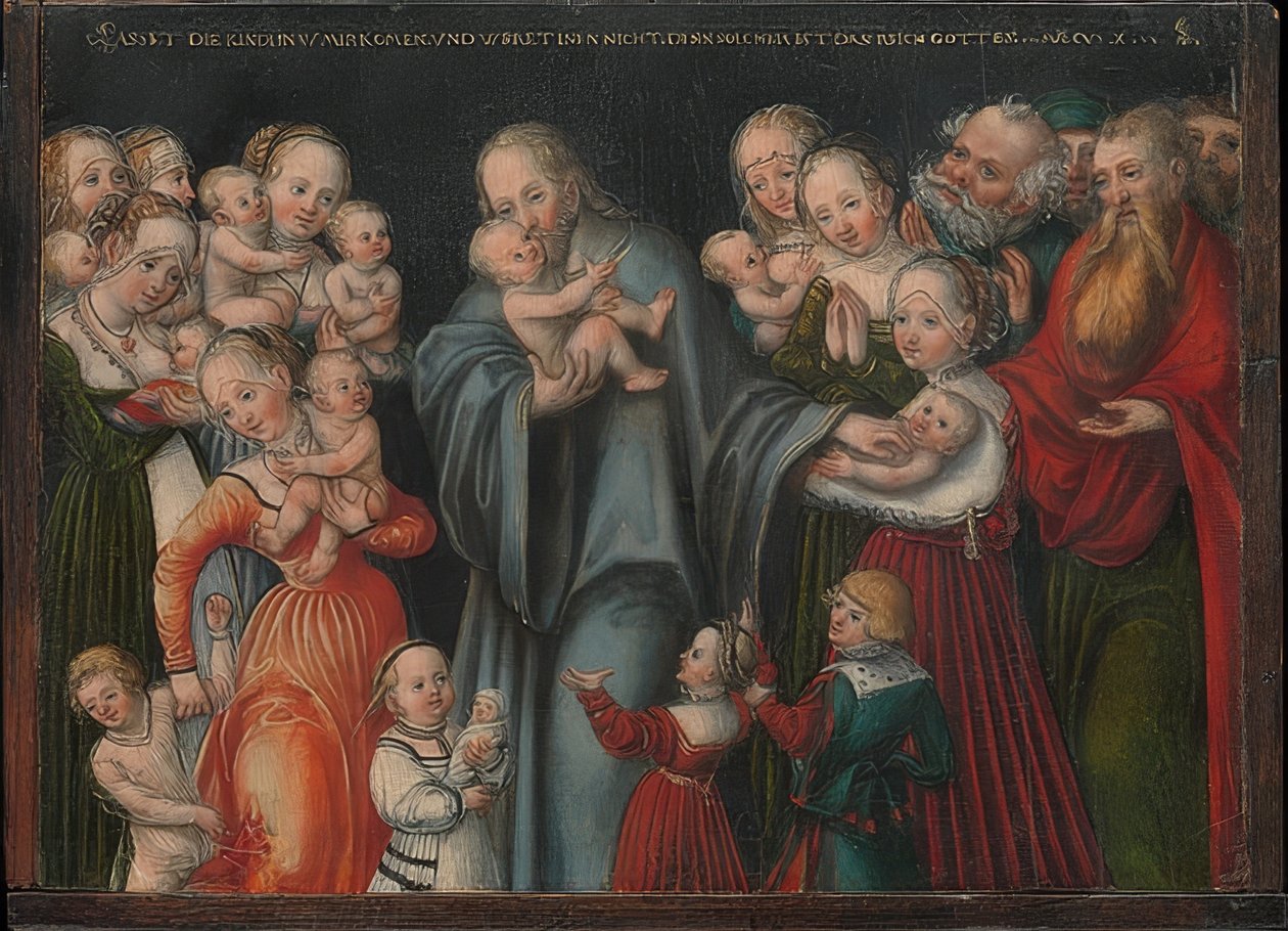 Kristus siunaa lapsia. Noin 1545-50 tekijältä Lucas Cranach the Younger