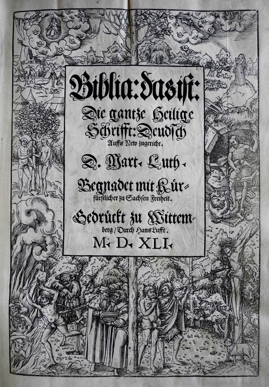 Martin Lutherin kansikuva Biblia, 1541. tekijältä Lucas Cranach the Younger