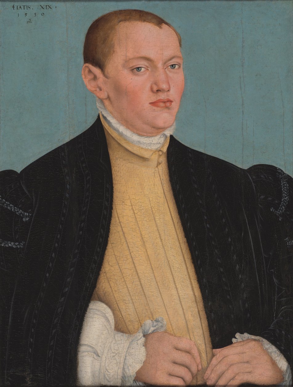 Saksan kieli: Bildnis eines jungen Mannes Nuoren miehen muotokuva (Portrait of a Young Man) tekijältä Lucas Cranach the Younger