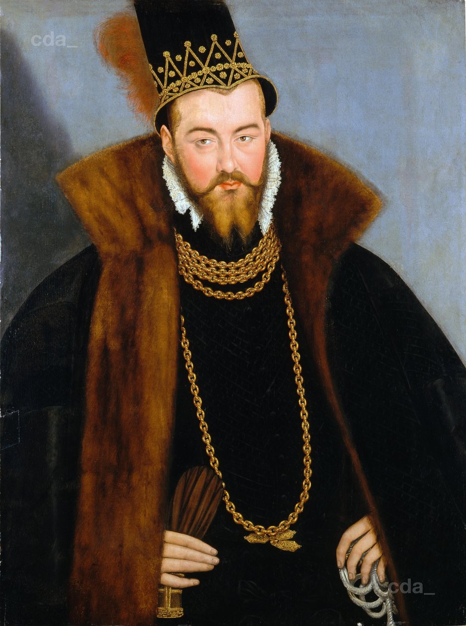 Brandenburg-Ansbach-Bayreuthin markkuri Georg Friedrichin muotokuva tekijältä Lucas Cranach the Younger