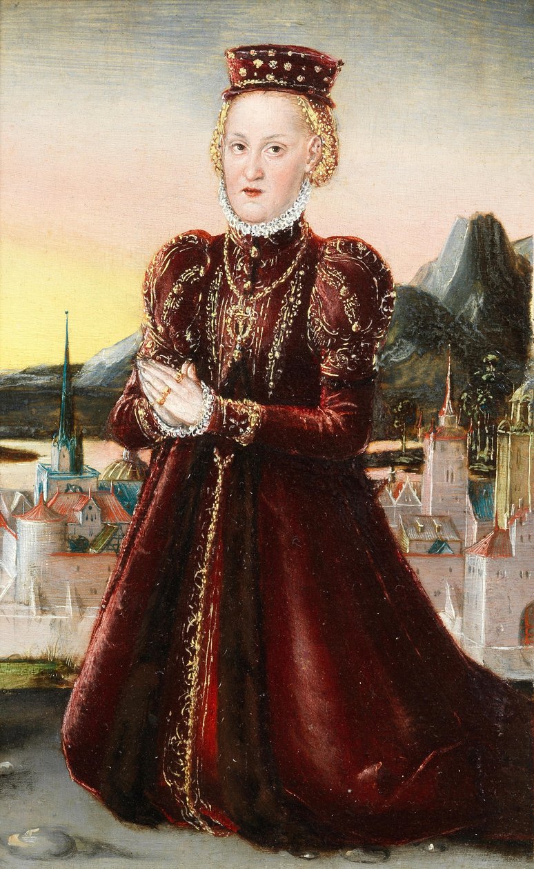 Muotokuva prinsessa Agnes Gräfin von Barbysta. tekijältä Lucas Cranach the Younger