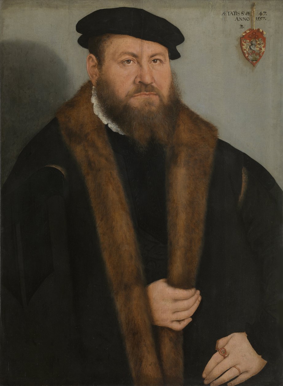 Miehen muotokuva, 1557 tekijältä Lucas Cranach the Younger