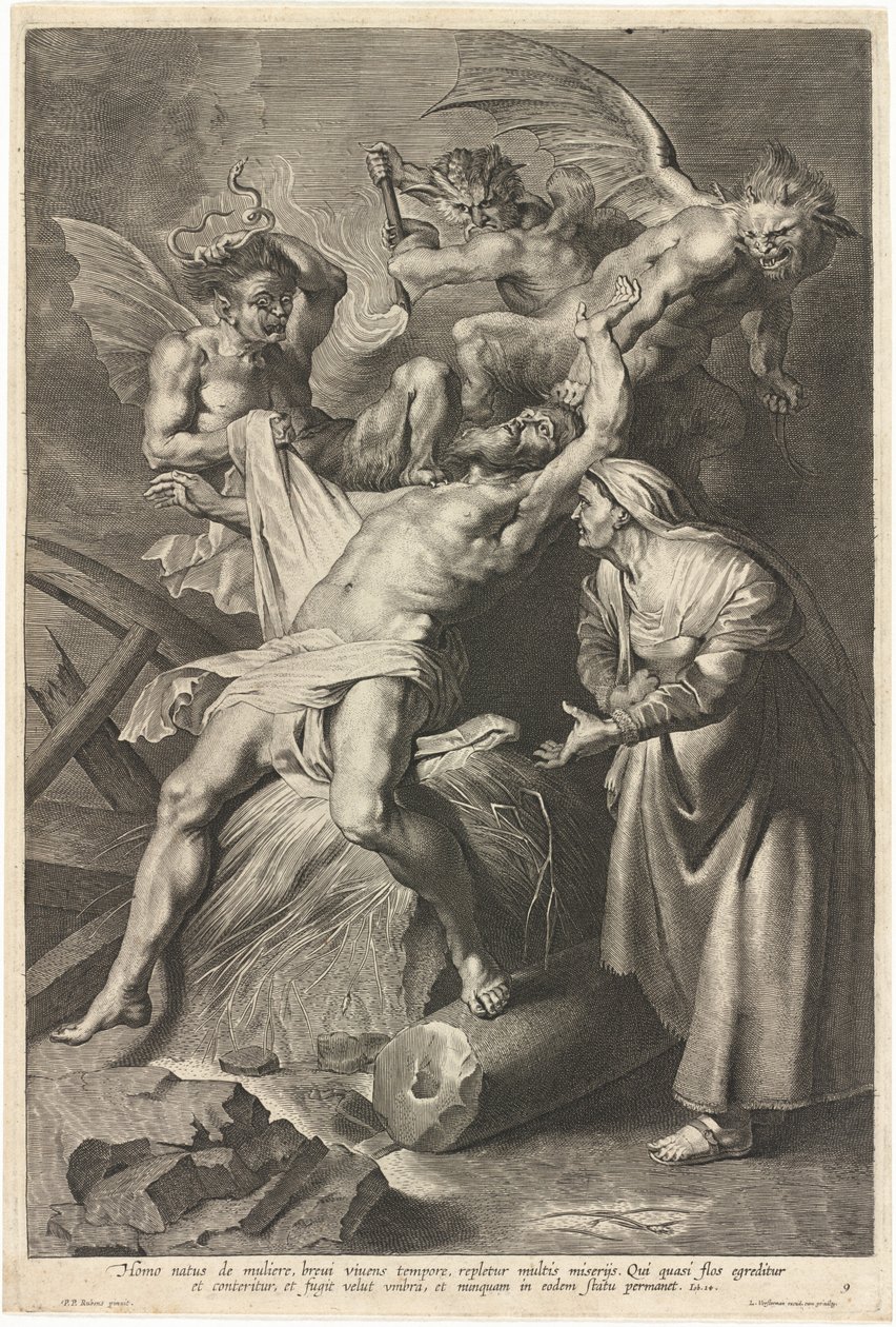 Demonien piinaama ja vaimonsa pahoinpidelty työ tekijältä Lucas Emil Vorsterman after Sir Peter Paul Rubens