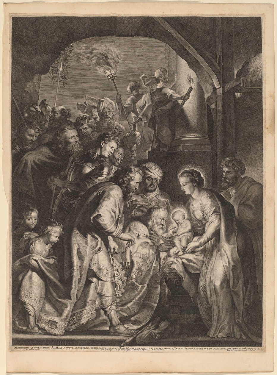 Maagien palvonta tekijältä Lucas Emil Vorsterman, after Sir Peter Paul Rubens
