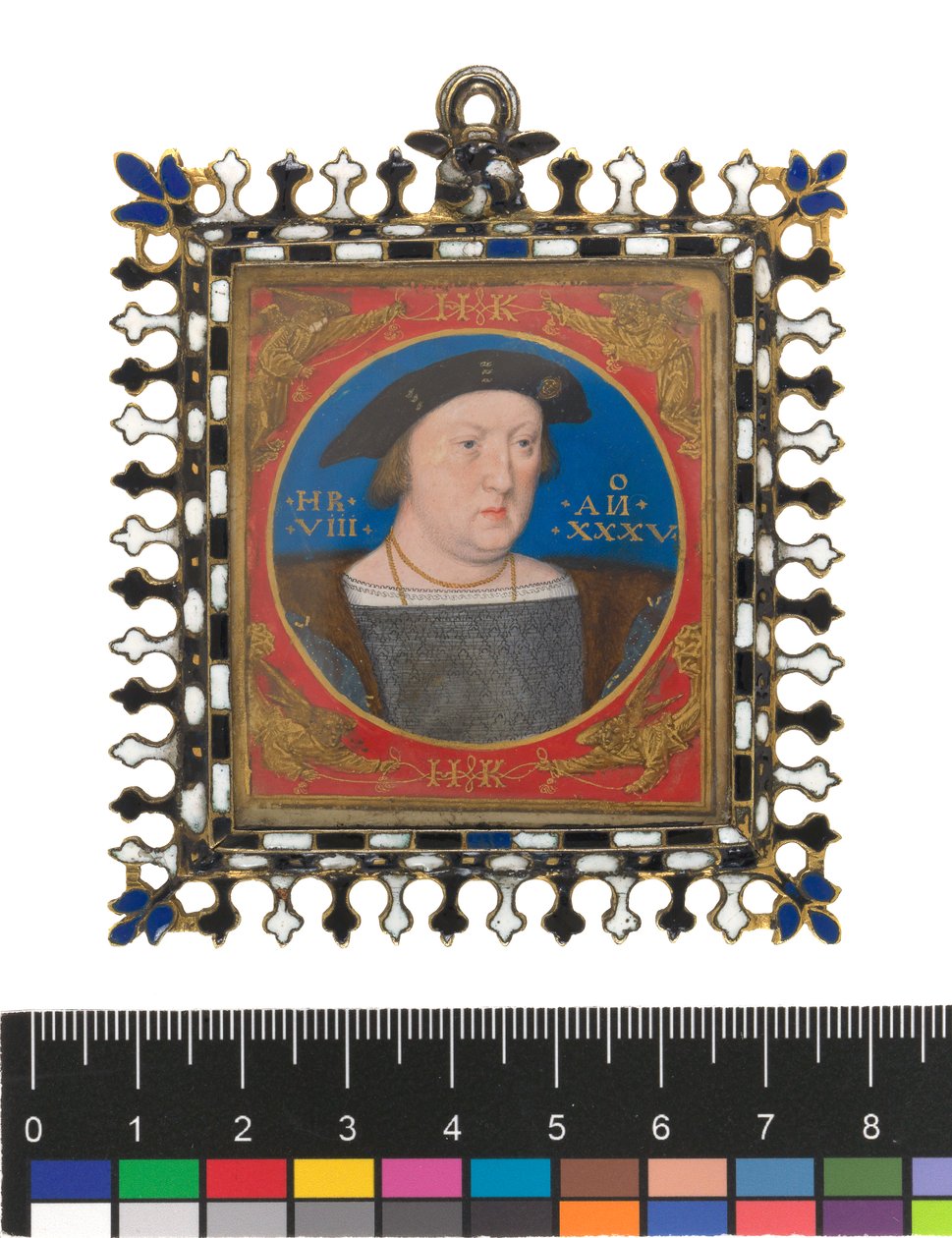 Henry VIII, n. 1525–1527 (kortilla vartalonväri) tekijältä Lucas Horenbout or Hornebault