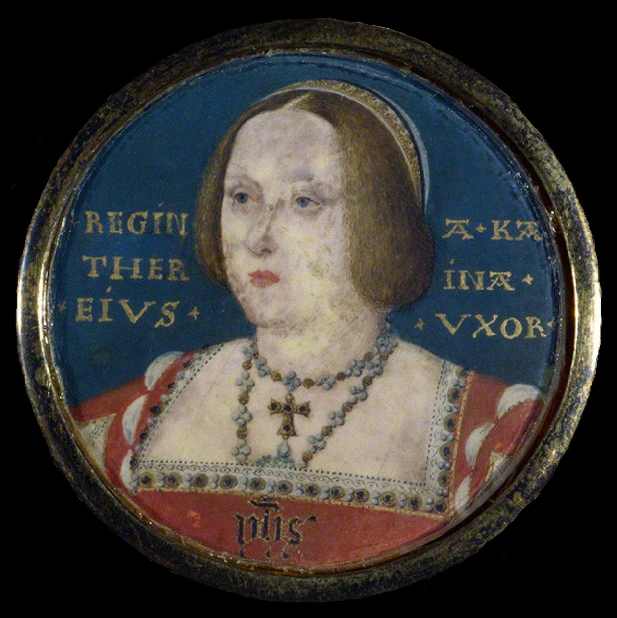 Kuningatar Katariina Aragonian muotokuva 1485-1536, n. 1525 tekijältä Lucas Horenbout or Hornebault