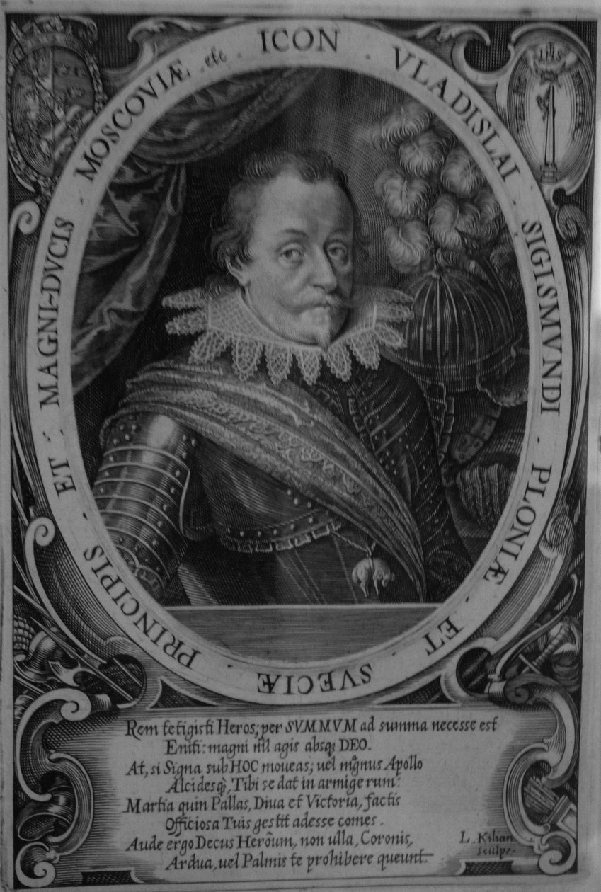 Puolan kuningas Wladyslaw IV Vaasa 1595-1648, Venäjän tsaari, ennen vuotta 1632 tekijältä Lucas Kilian
