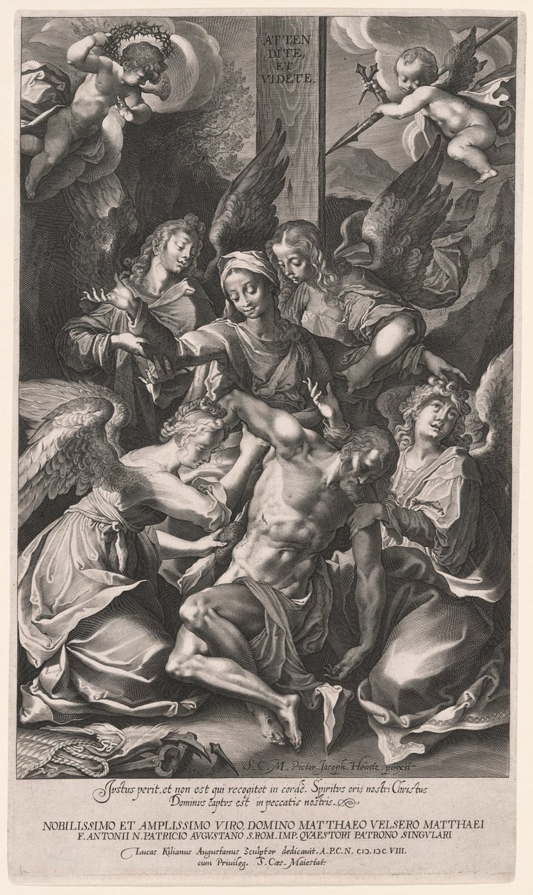 Pietà enkelien kanssa (Laskeutuminen ristiltä) tekijältä Lucas Kilian