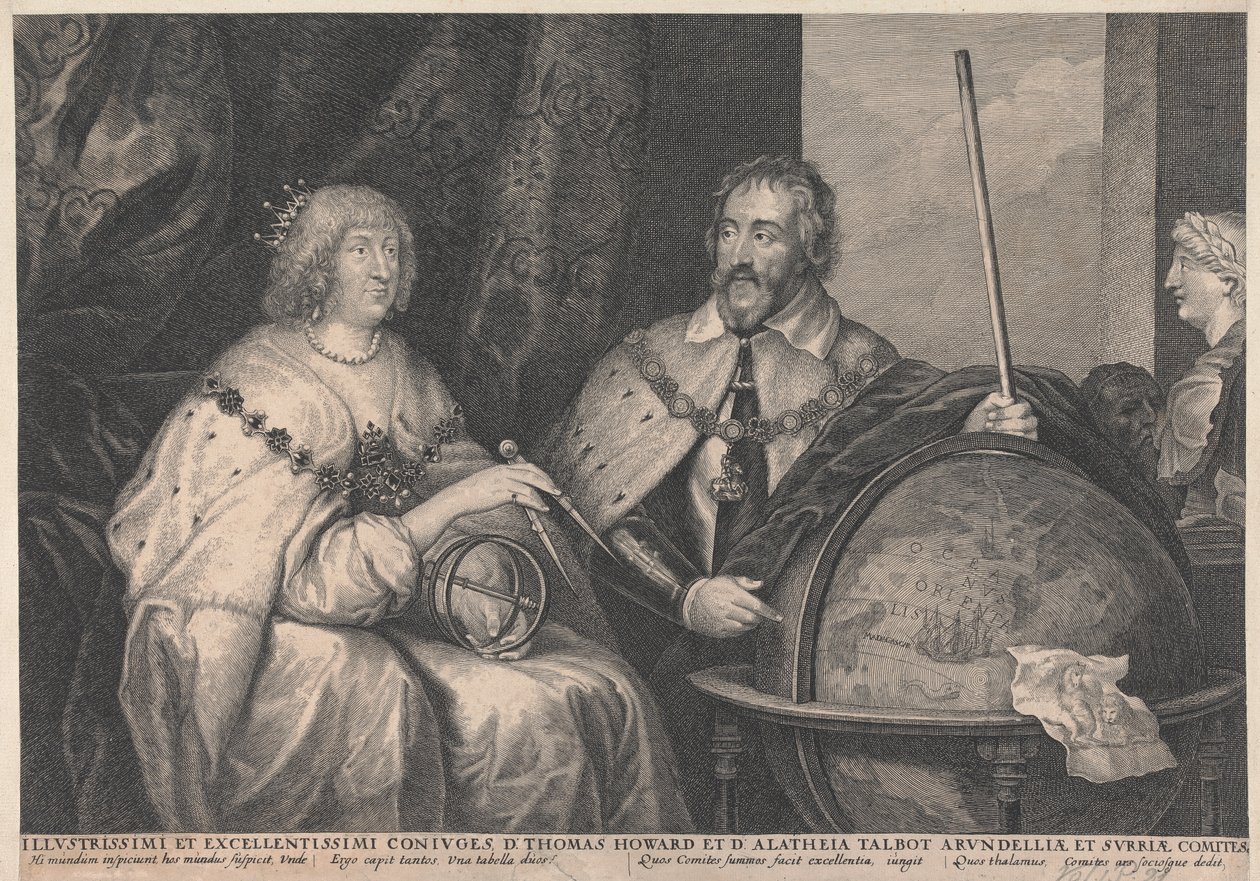 Thomas Howard, Arundelin 21. jaarli ja Alethea Howard (os Talbot), 13. Baroness Furnival, Arundelin kreivitär tekijältä Lucas Vorsterman