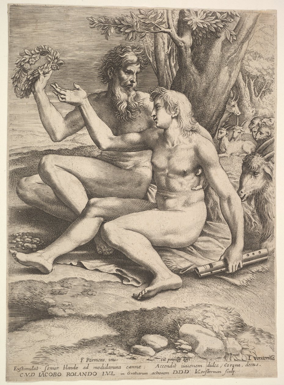 Kaksi alastonpaimenta, 1600-luku. tekijältä Lucas Vorsterman