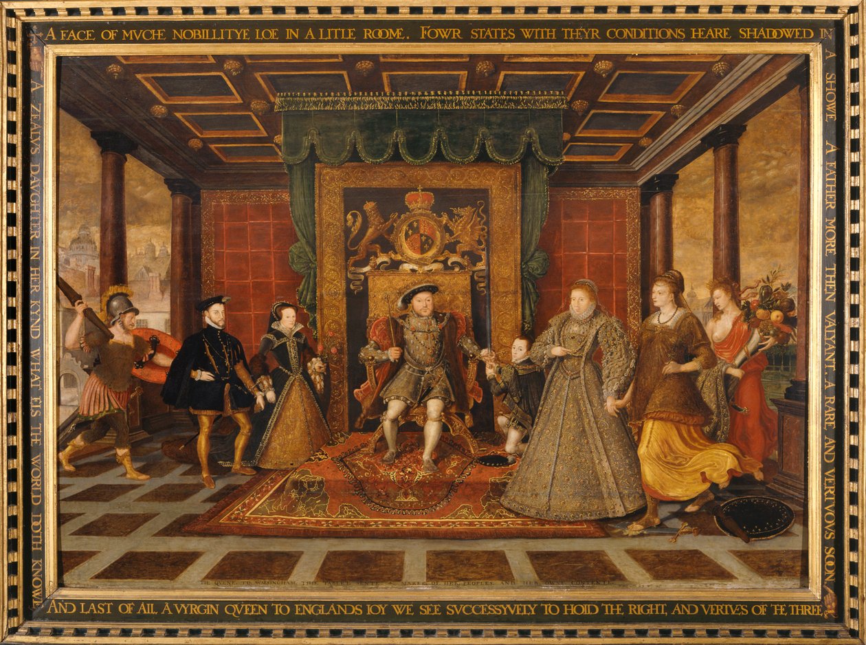 "Henry VIII:n perhe: Allegoria Tudor-perinnöstä", 1572 tekijältä Lucas de Heere