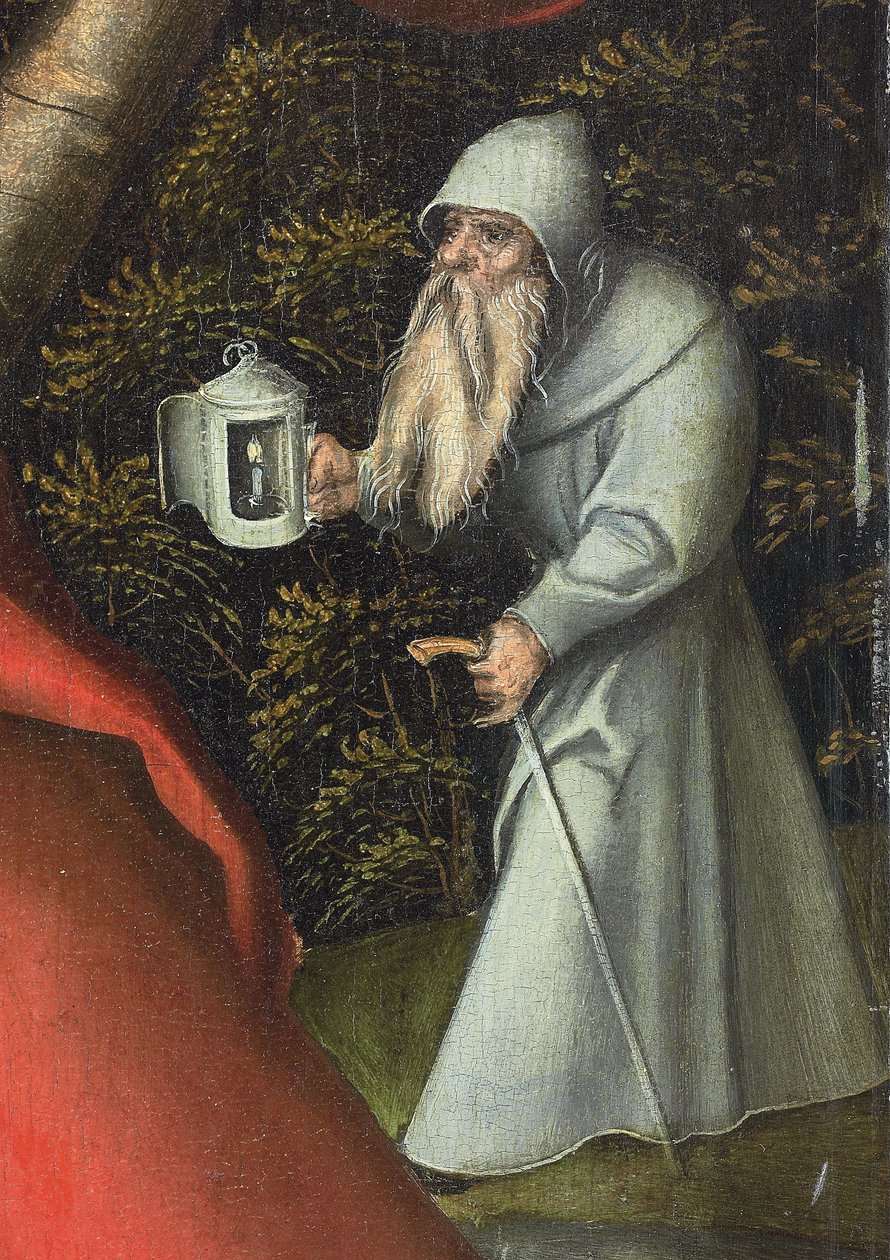 Pyhä Christopher kantaa Kristus-lapsia (öljy paneelissa) tekijältä Lucas the Elder (workshop of) Cranach