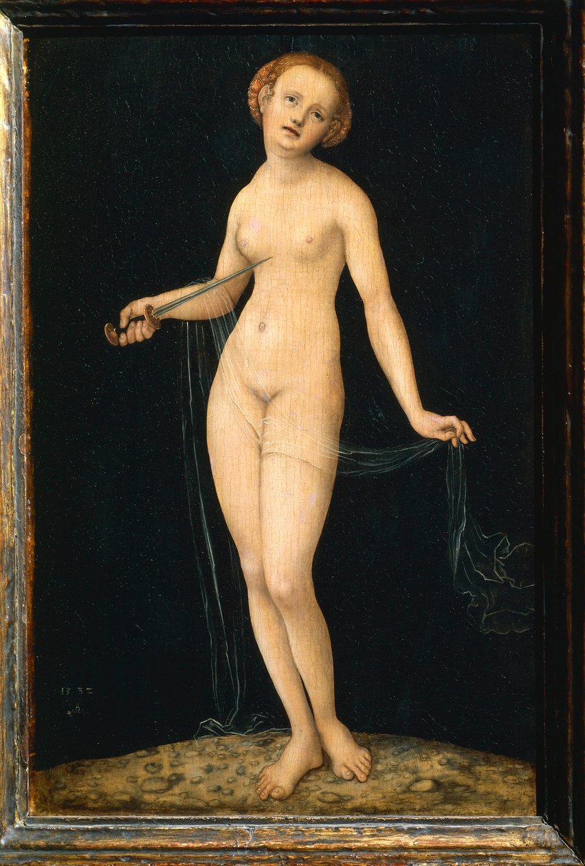 Itävalta, Wien, maalattu kuva Lucretiasta tekijältä Lucas the Elder Cranach