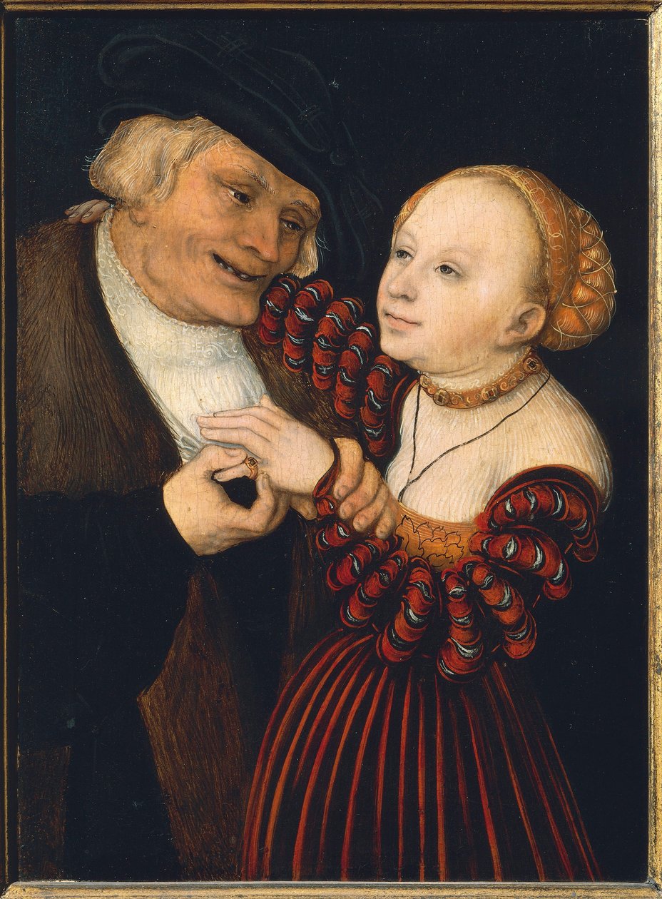 Itävalta, Wien, Vanha mies ja nuori nainen, n. 1530 (öljy kankaalle) tekijältä Lucas the Elder Cranach