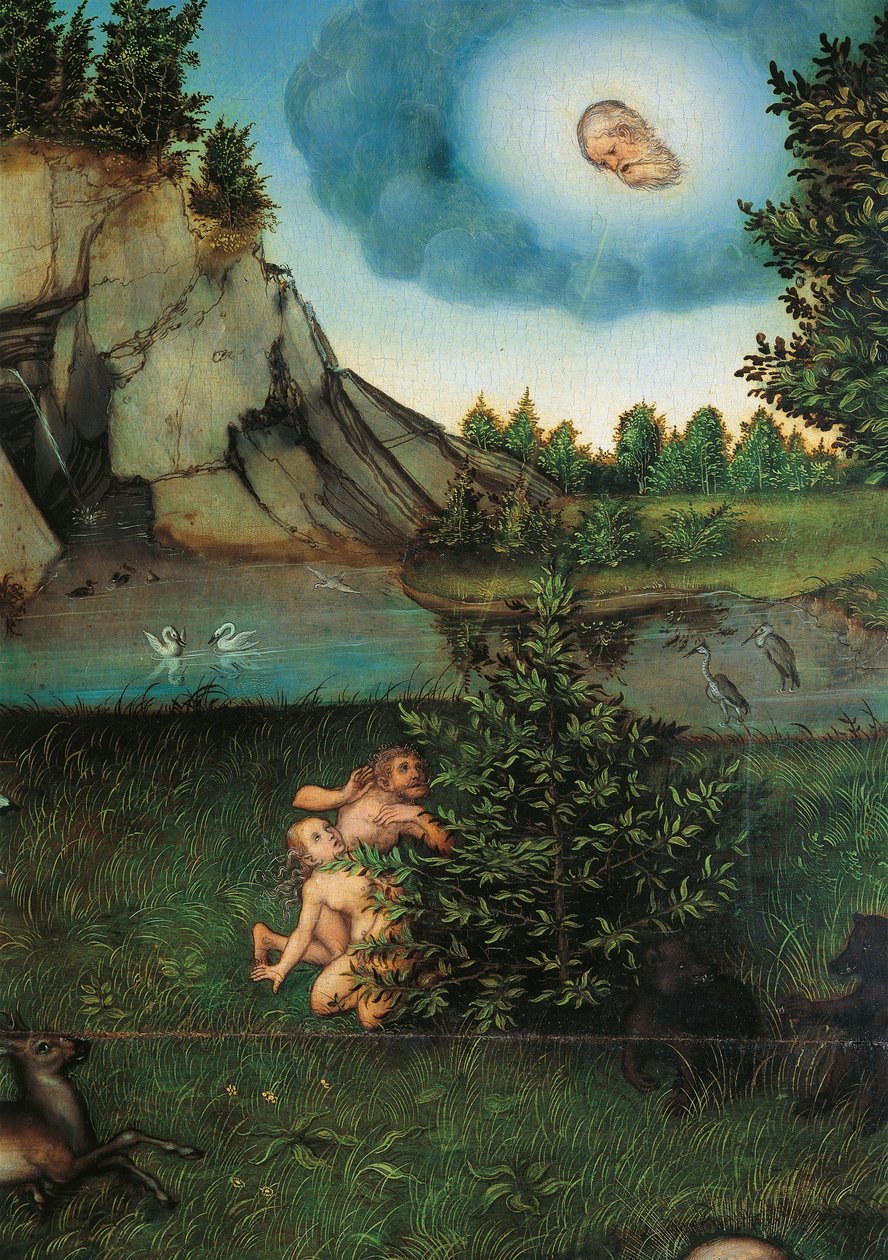 Detail of Paradise, n. 1530 (öljy paneelille) tekijältä Lucas the Elder Cranach