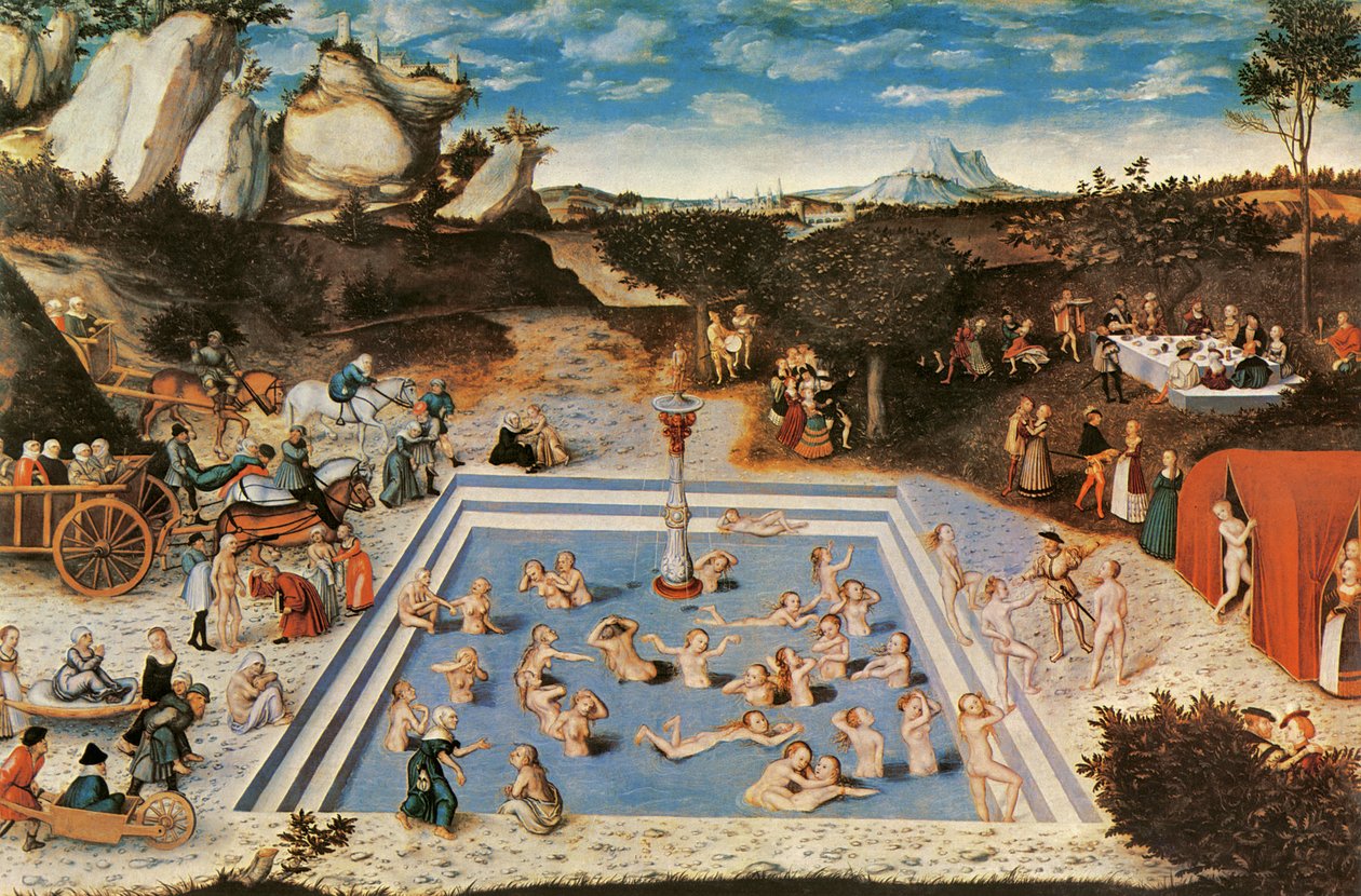 Nuoruuden lähde (öljy kankaalle) tekijältä Lucas the Elder Cranach