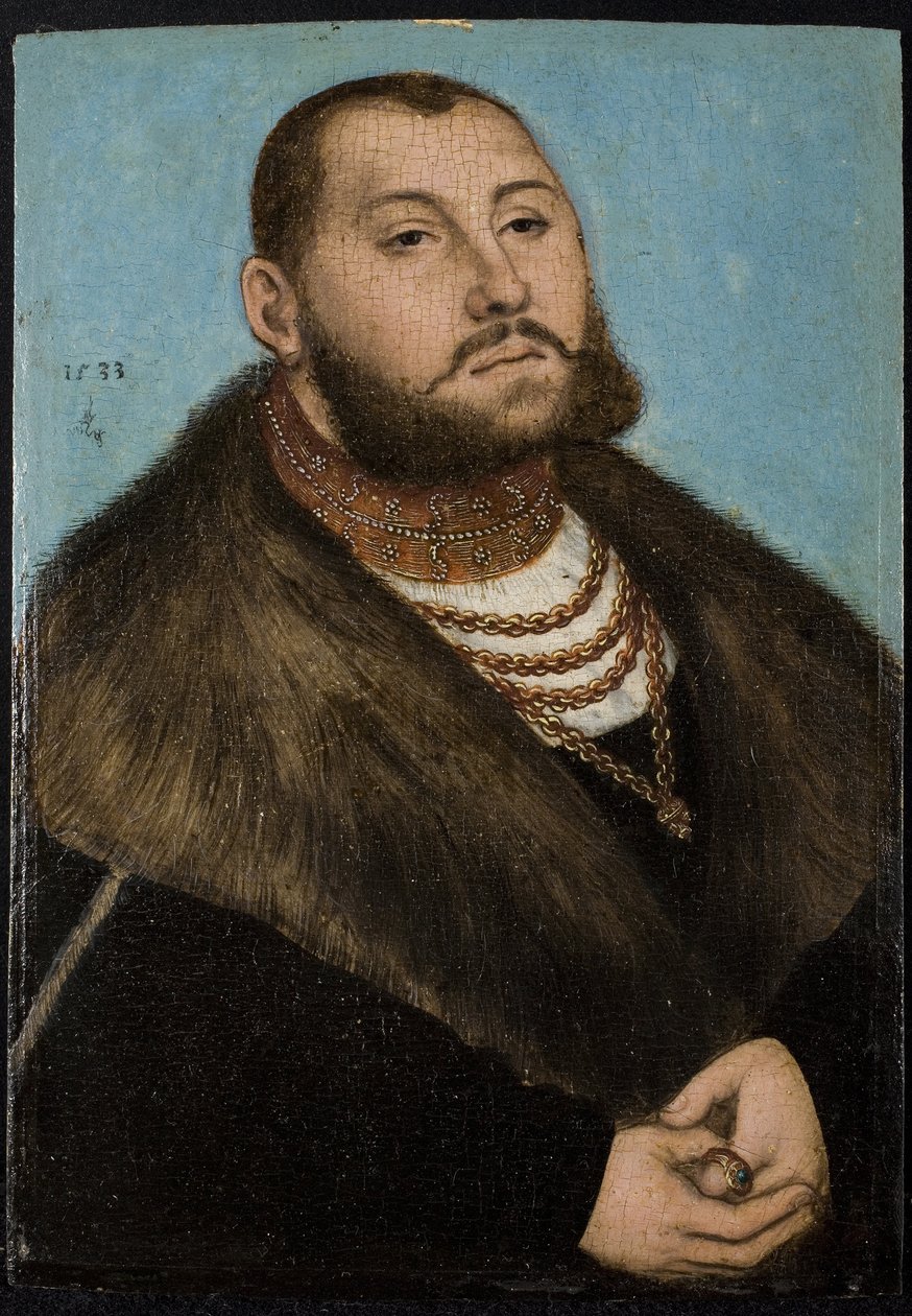 Jean-Frederic (Jean Frederic) Ier de Saxe dit le Magnanime- John Frederick I, Saksin vaaliruhtinas (1503-1554) - Cranach, Lucas, vanhin (1472-1553) - 1533 - Öljy puulle - 20x14 - Museo del Prado , Madrid tekijältä Lucas the Elder Cranach