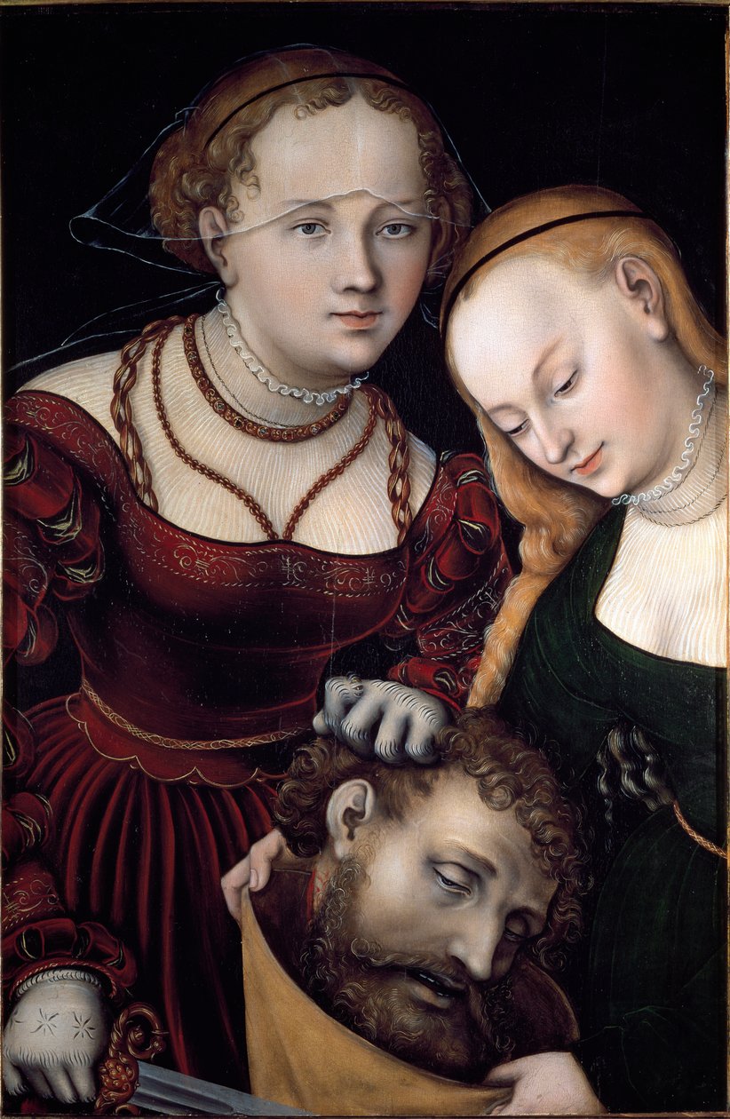 Judith palvelijan kanssa ja Lucas Cranach vanhemman (1472-1553) Holoferne-maalauksen päällikkö 1530 su. 77x52,5 cm Wien, Kunsthistorisches Museum - Judith Holofernesin pään ja palvelijan kanssa. Öljy puulle 77 x 52,5 cm tekijältä Lucas the Elder Cranach
