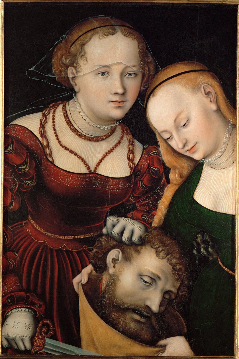 Judith Holoferneksen pään ja palvelijan kanssa (öljy puulle) tekijältä Lucas the Elder Cranach