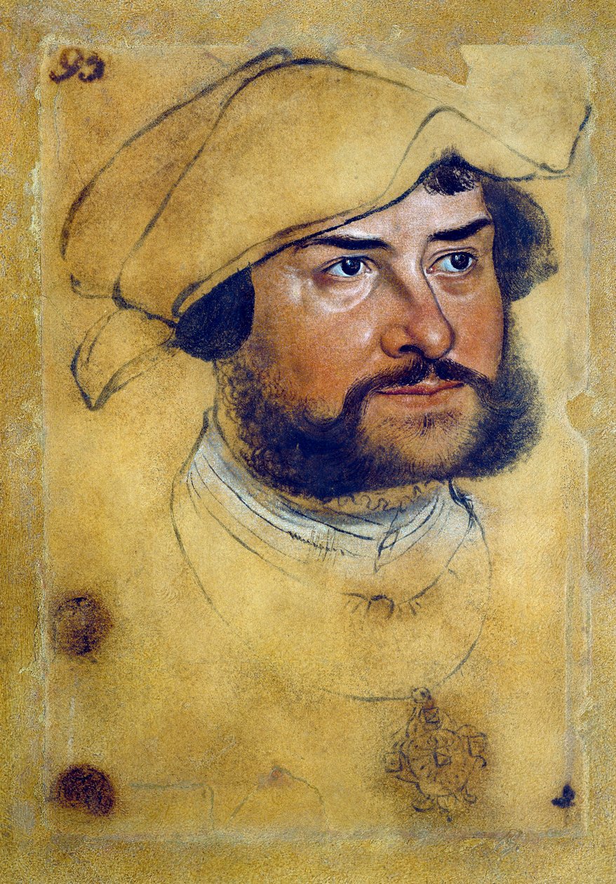 Ernest Confesorin muotokuva, Lucas Cranach vanhin (1472-1553), piirustus tekijältä Lucas the Elder Cranach