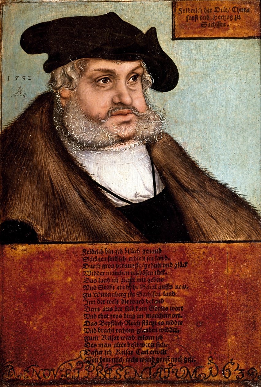 Muotokuva Frederic III Viisaasta, Saksin suurvaalitasista (maalaus tekijältä Lucas the Elder Cranach