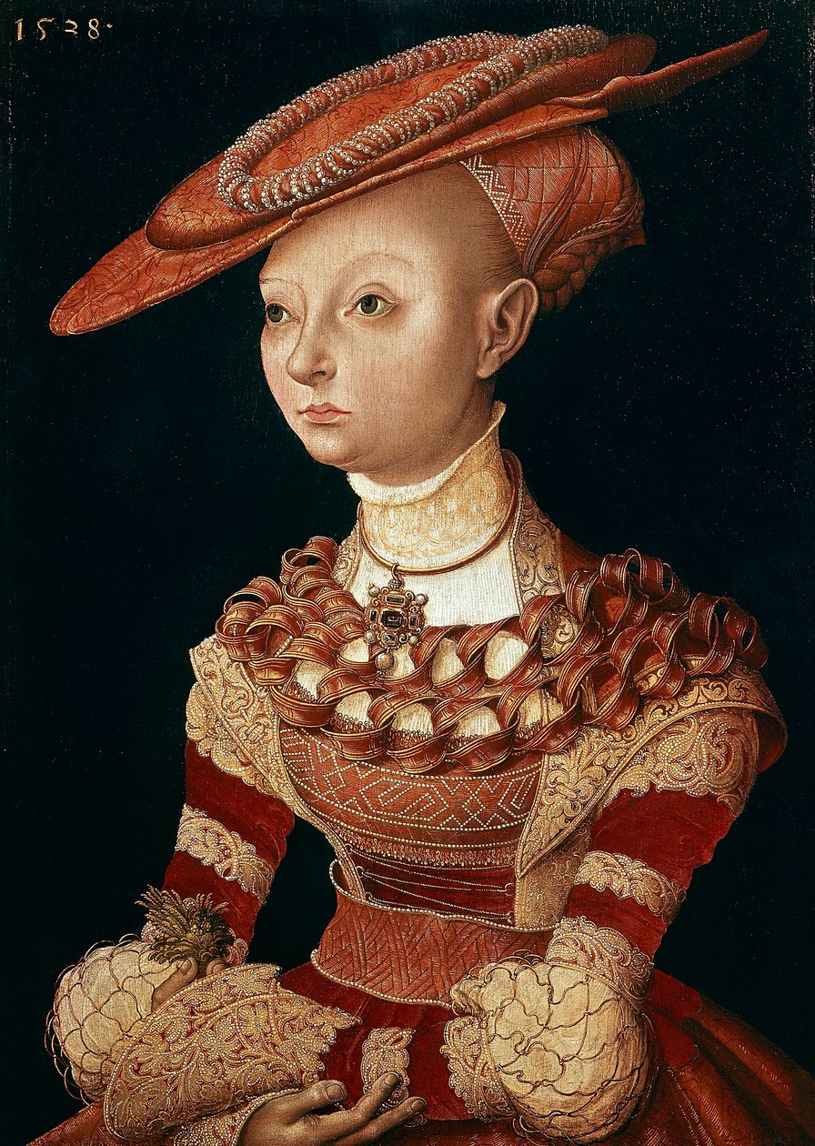 Lucas Cranach Elderin (1472-1553) naisen muotokuva tekijältä Lucas the Elder Cranach
