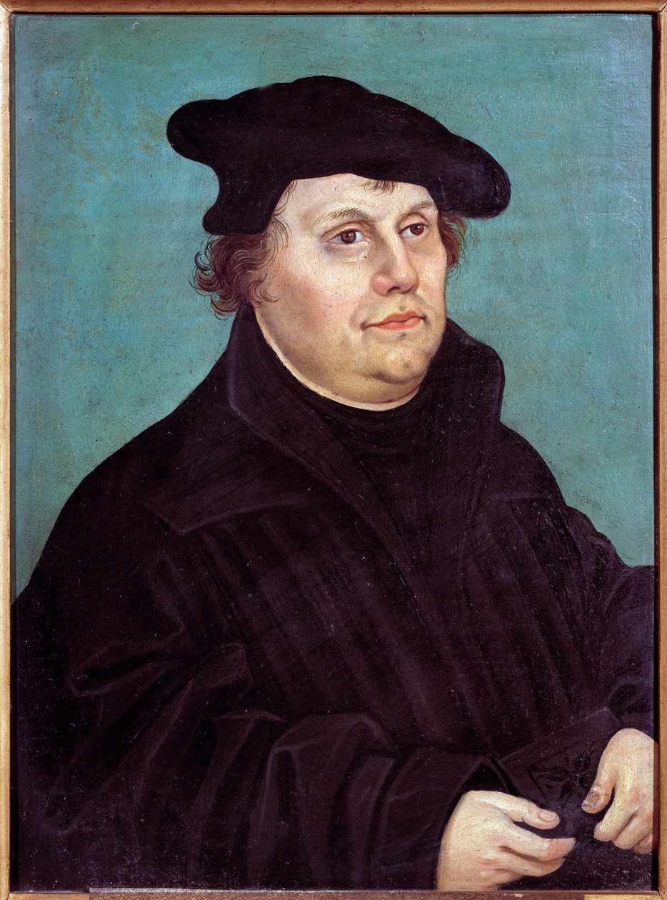 Martin Lutherin (1483-1546), saksalaisen uskonnonuudistajan muotokuva. Lucas Cranach the Old (tai Vanhan) maalaus tekijältä Lucas the Elder Cranach