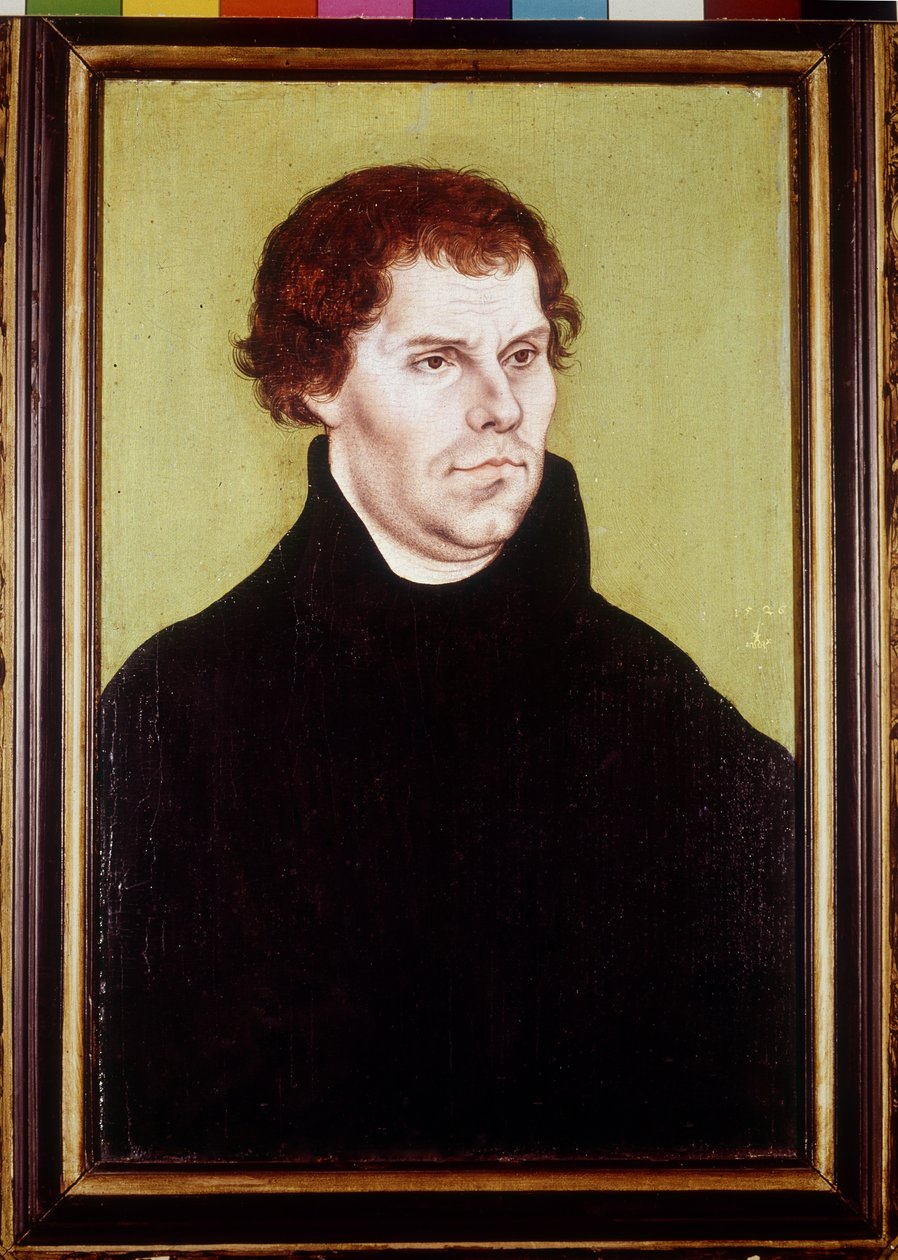 Martti Lutherin (1483 - 1546) muotokuva, Carnachin maalaus tekijältä Lucas the Elder Cranach
