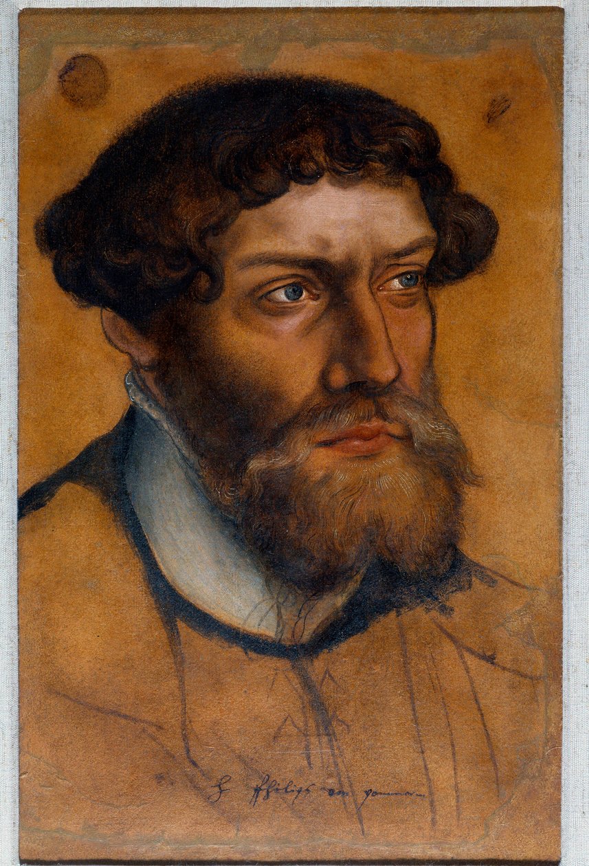 Muotokuva Philip I Pommerista, uudistuksen prinssi Lucas Cranach Vanhan (tai vanhimman) pastellipiirros tekijältä Lucas the Elder Cranach