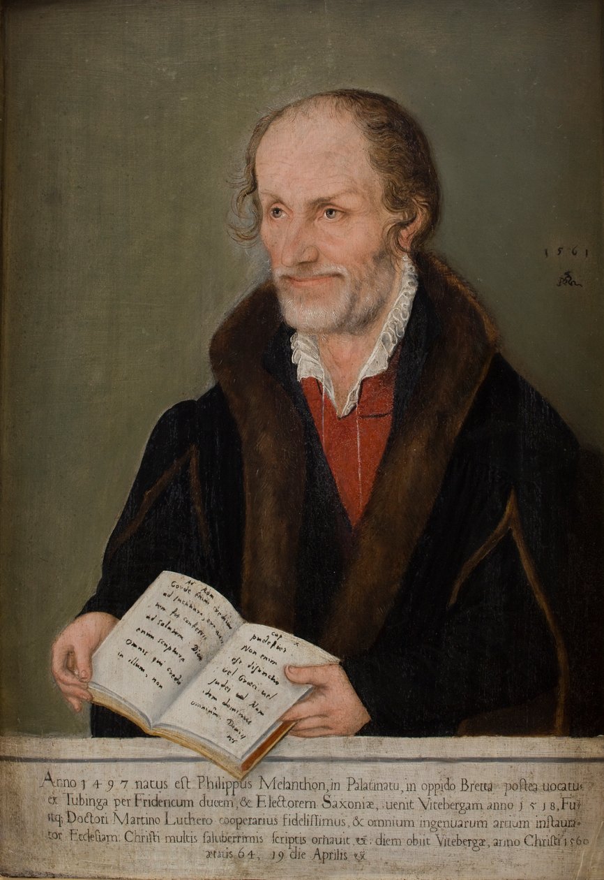 Muotokuva Philip Melanchthonista (1497–1560) (öljy aluksella) tekijältä Lucas the Elder Cranach