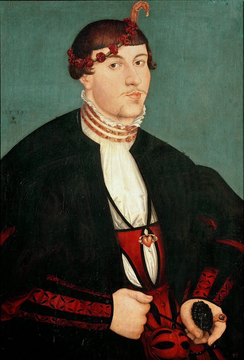 Muotokuva herrasta sanoi sulhanen Lucas Cranach vanhemman (1472-1553) maalaus 1539 São Paulo, Taidemuseo tekijältä Lucas the Elder Cranach
