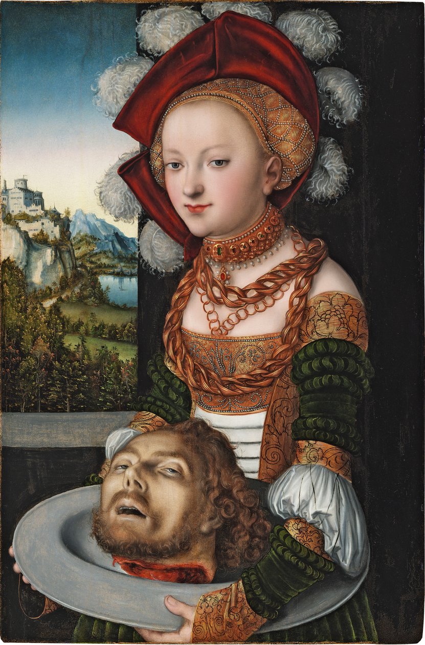 Salome avec la tete de Saint Jean Baptiste - Salome Pyhän Johannes Kastajan pään kanssa, kirjoittanut Cranach, Lucas, vanhempi (1472-1553). Öljy puulle, c. 1527-1530. Mitat: 88,4x58,3 cm. Szepmuveszeti-museo, Budapest tekijältä Lucas the Elder Cranach