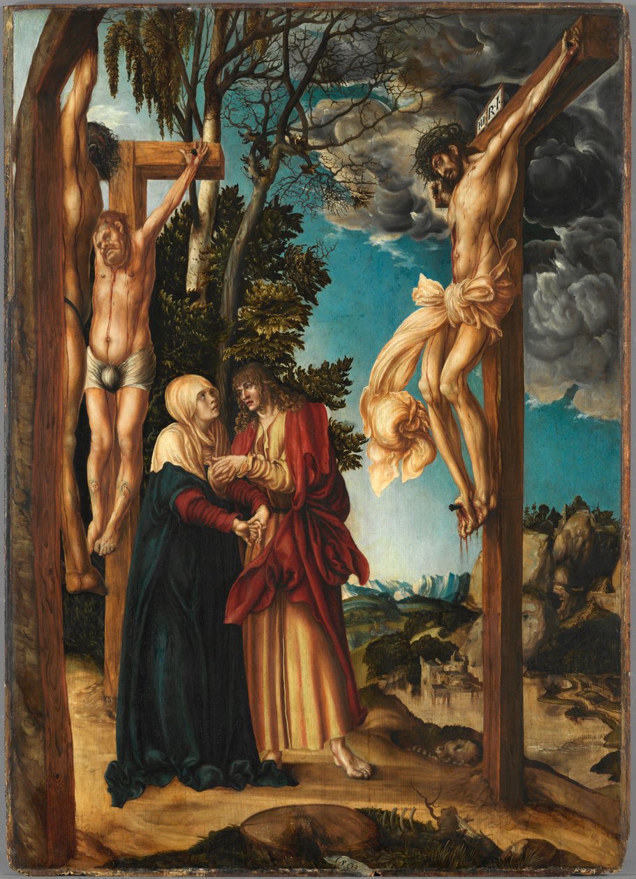 Cranach, Lucas, vanhempi (1472-1553) Ristiinnaulitseminen. Öljy puulle tekijältä Lucas the Elder Cranach