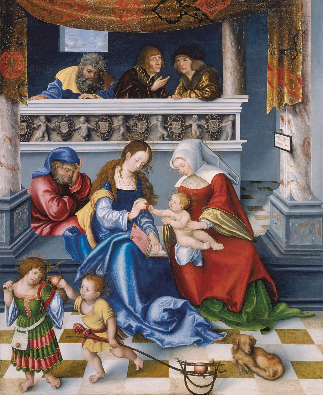 Pyhän sukulaisuuden (ns. Torgaun alttaritaulu) keskuspaneeli tekijältä Lucas the Elder Cranach