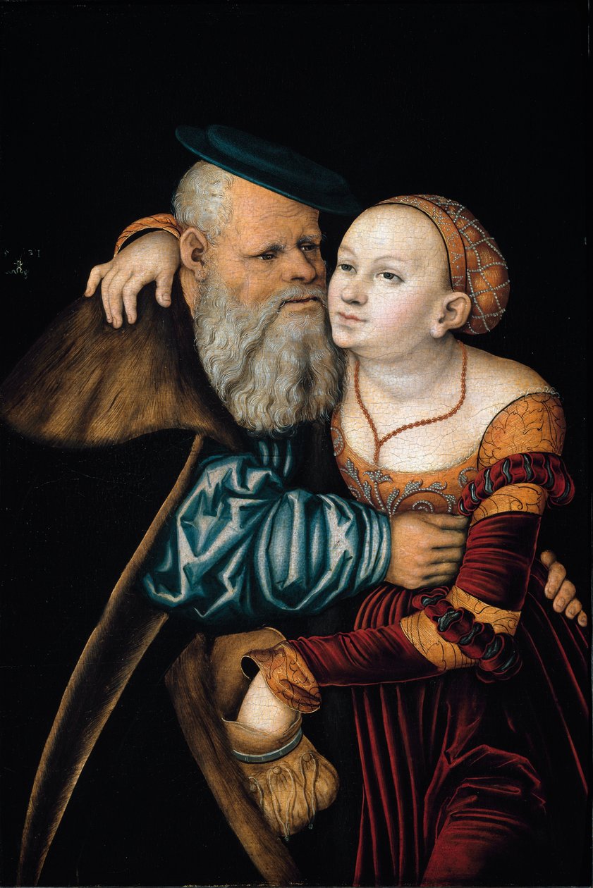 Sopimaton pari (öljy paneelissa tekijältä Lucas the Elder Cranach