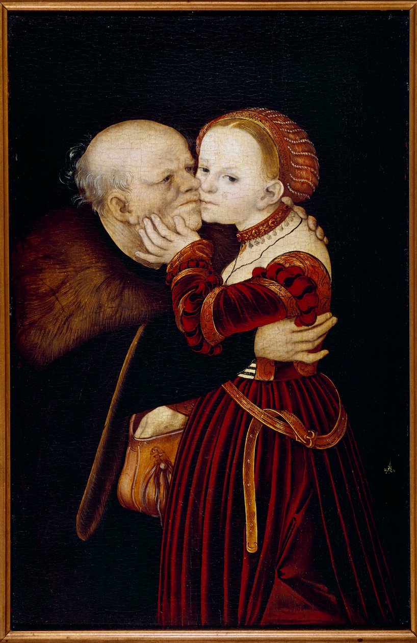 Vanha hölmö. Lucas Cranachin (1472-1553) maalaus (Ec. All.) 1500-luku. Praha, Kansallisgalleria - vanha typerys. Lucas Cranachin (1472-1553) maalaus (saksalainen koulu). 16. vuosisata. Kansallisgalleria, Praha tekijältä Lucas the Elder Cranach