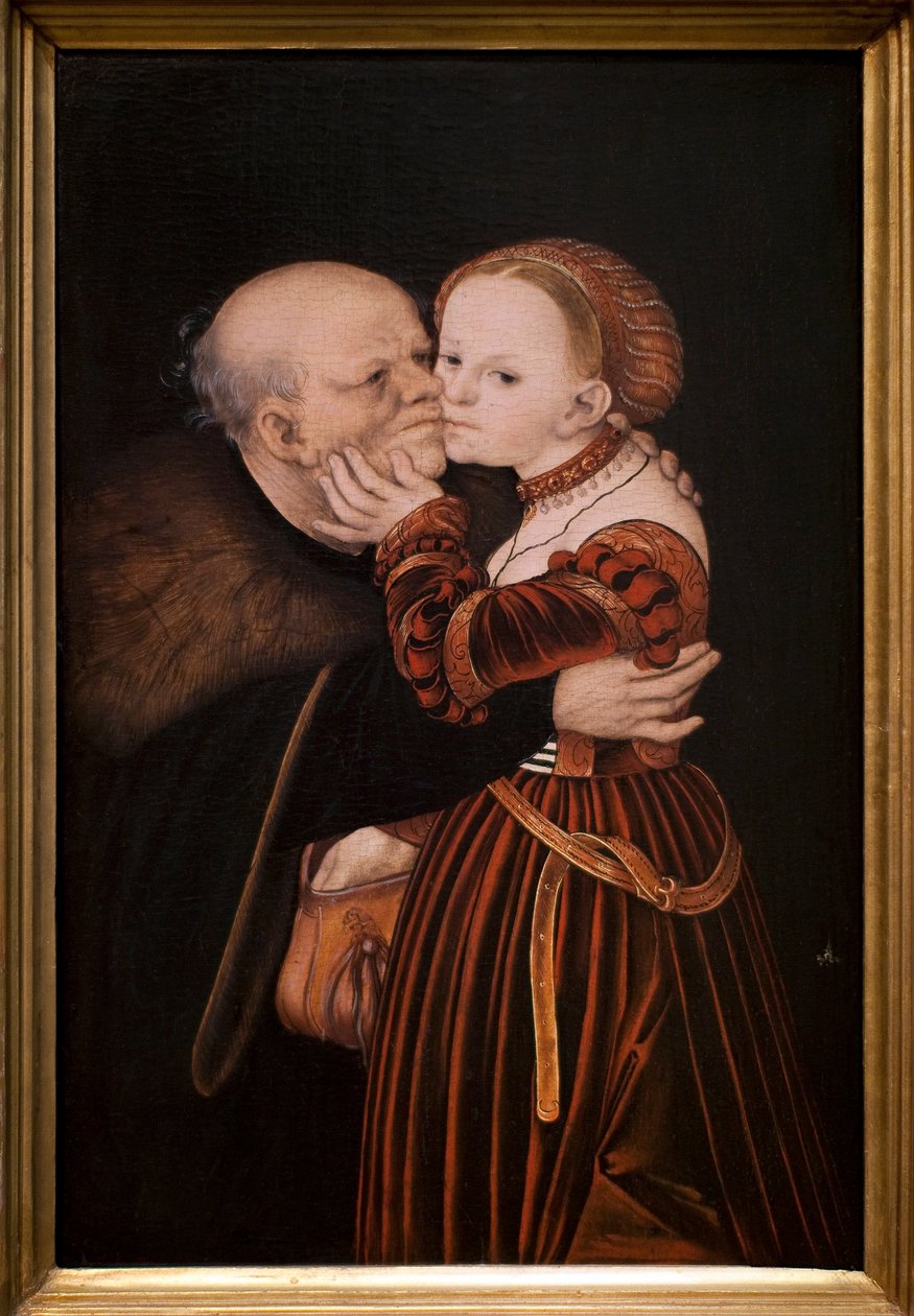 Vanha hölmö. Lucas Cranachin entisen maalaus (1472-1553), noin 1530. Flanderin taidetta 1500-luvulta. Kansallisgalleria, Sternbergin palatsi, Praha (Tšekki). tekijältä Lucas the Elder Cranach