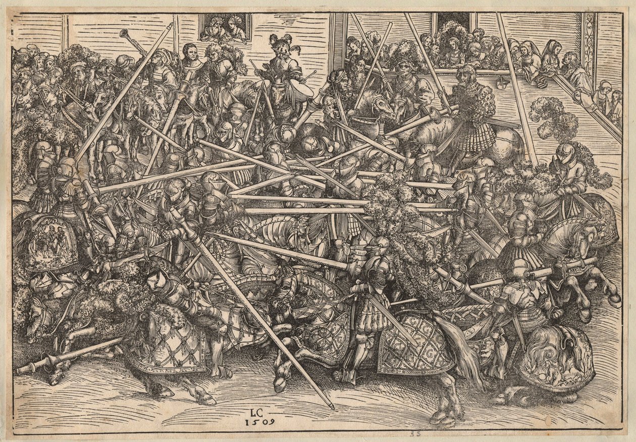 Tournoi - Turnaus - Cranach, Lucas, vanhin (1472-1553) - 1509 - Puupiirros - 29,5x42,5 - Yksityiskokoelma tekijältä Lucas the Elder Cranach