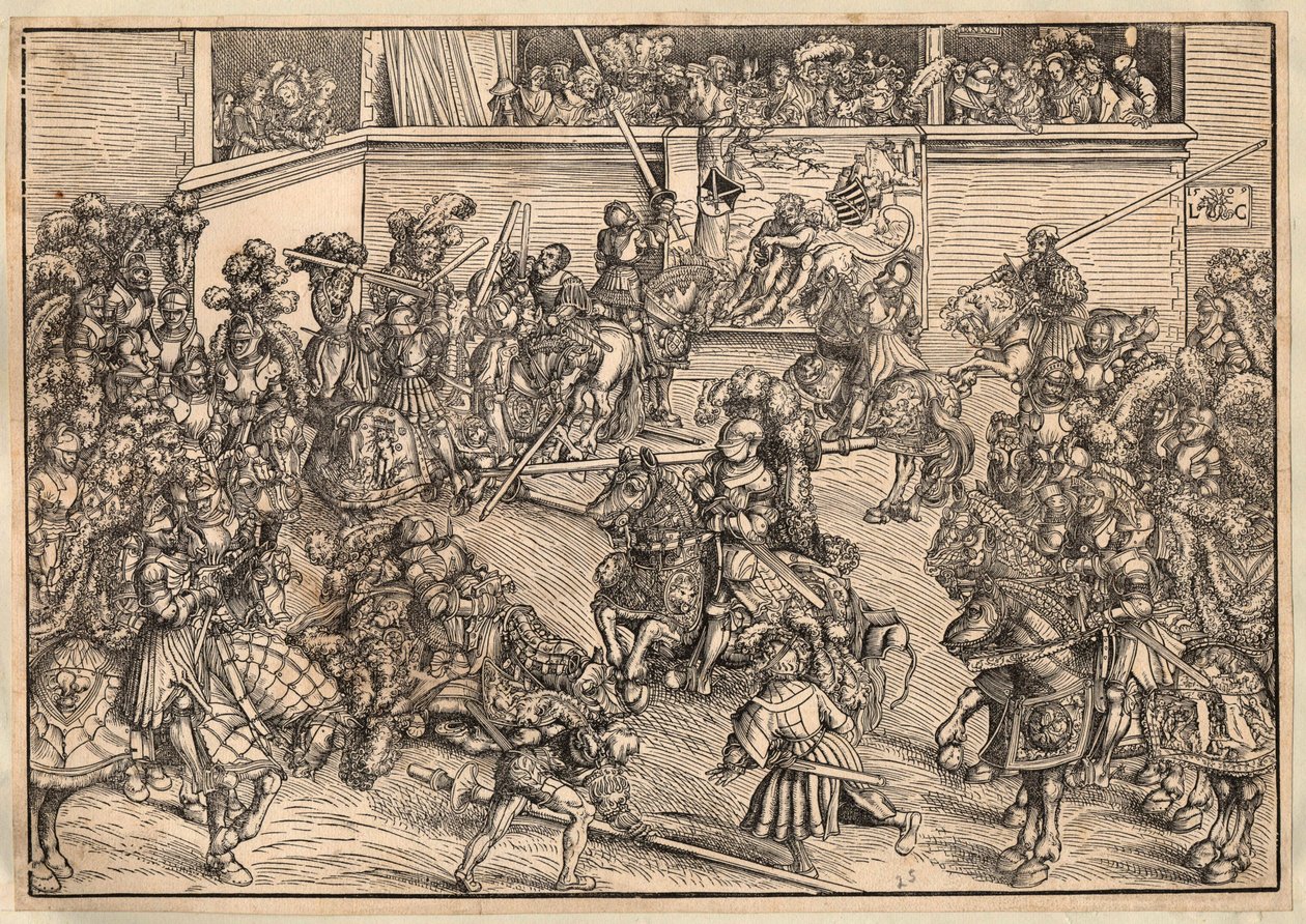 Tournoi - Turnaus - Cranach, Lucas, vanhin (1472-1553) - 1509 - Puupiirros - 29,8x42,7 - Yksityiskokoelma tekijältä Lucas the Elder Cranach