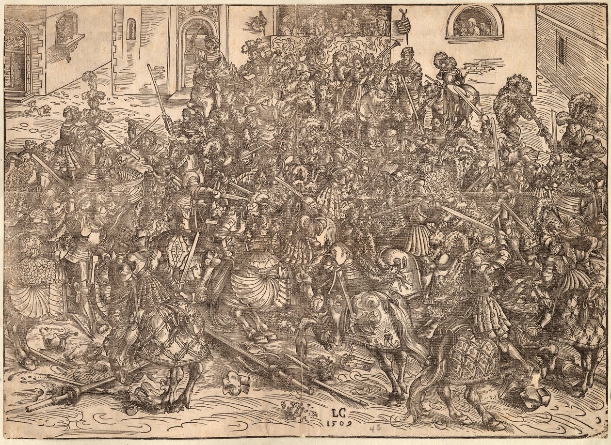 Tournoi - Turnaus - Cranach, Lucas, vanhin (1472-1553) - 1509 - Puupiirros - 29,9x41,5 - Yksityiskokoelma tekijältä Lucas the Elder Cranach