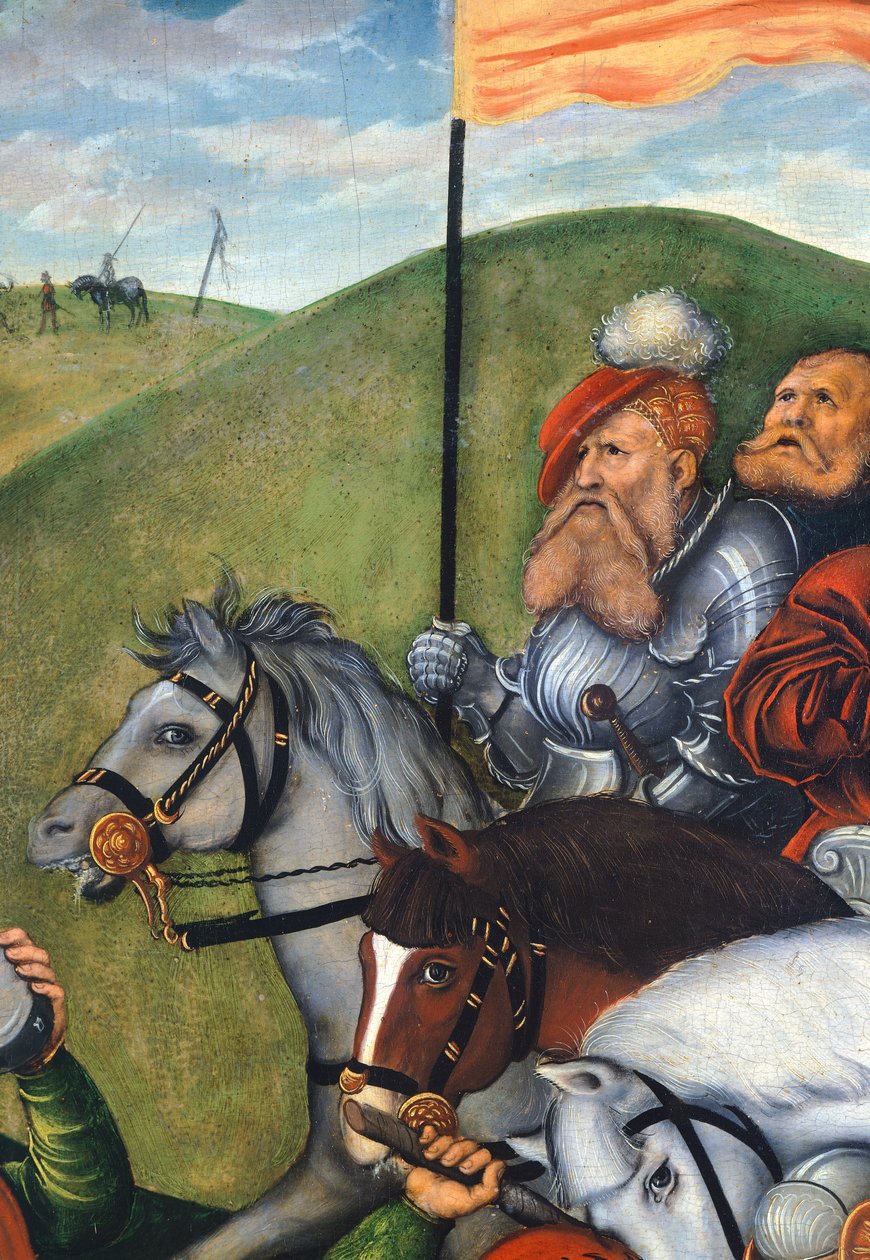 Tie Golgatalle, Lucas Cranach Vanhin (1472-1553), Yksityiskohta tekijältä Lucas the Elder Cranach