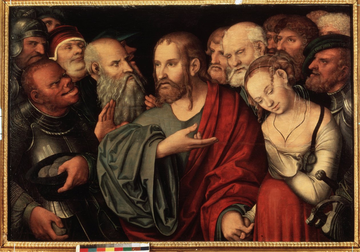 Kristus ja aviorikoksesta otettu nainen, vuoden 1532 jälkeen (öljy puulle) tekijältä Lucas the Younger Cranach