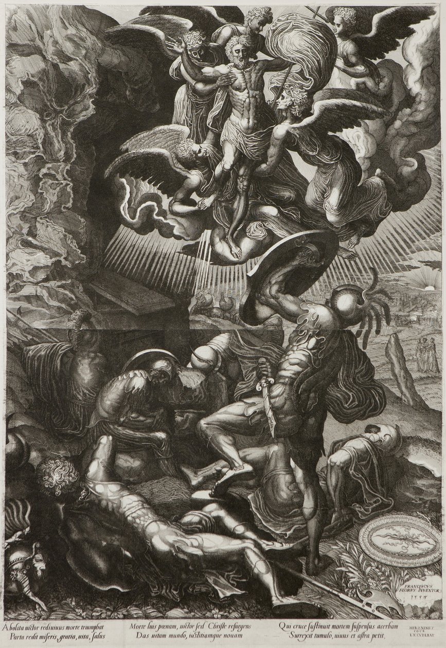 Kristuksen ylösnousemus, 1557 tekijältä Lucas van Doetechum