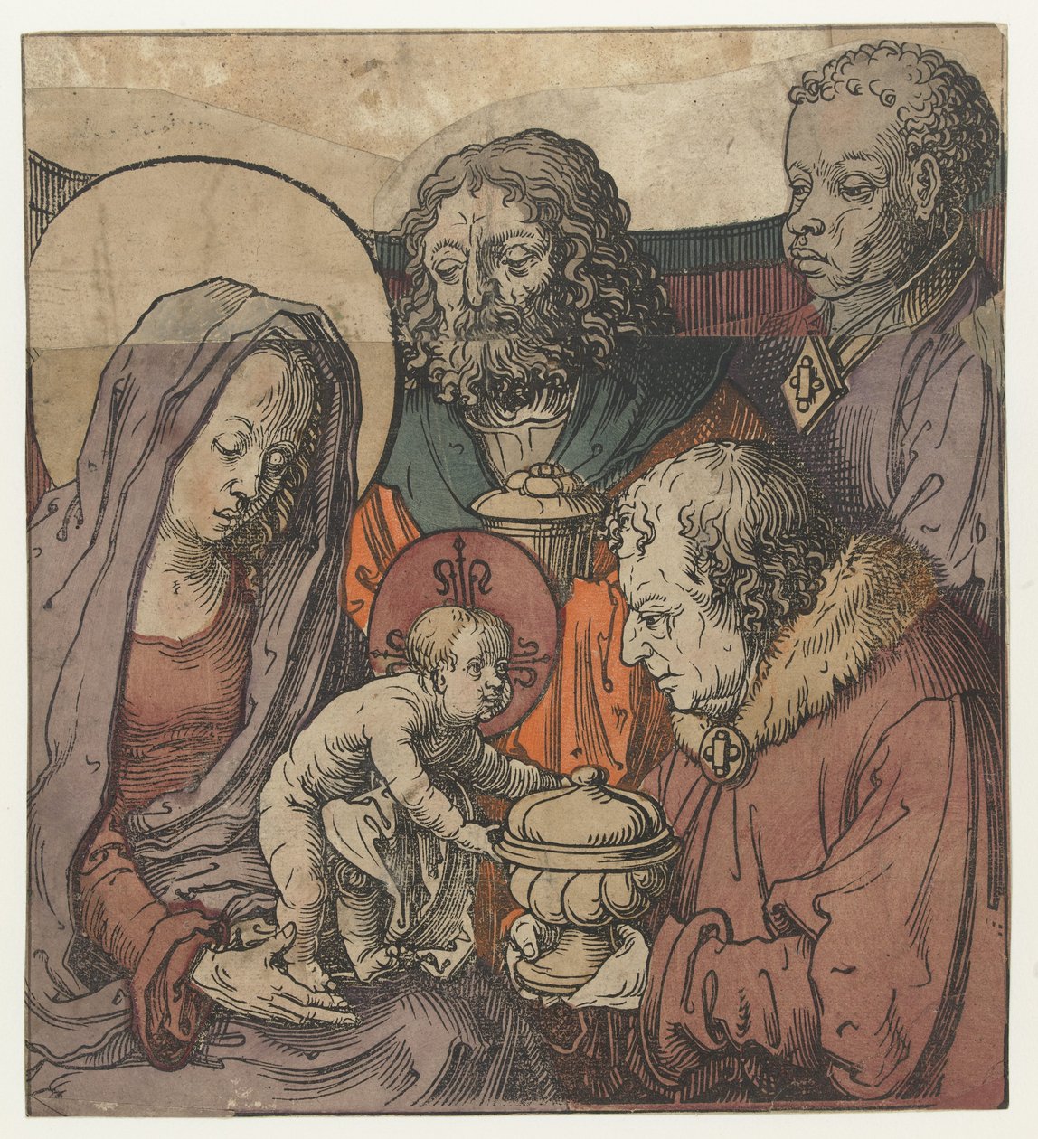 Maagien palvonta tekijältä Lucas van Leyden (circle of)