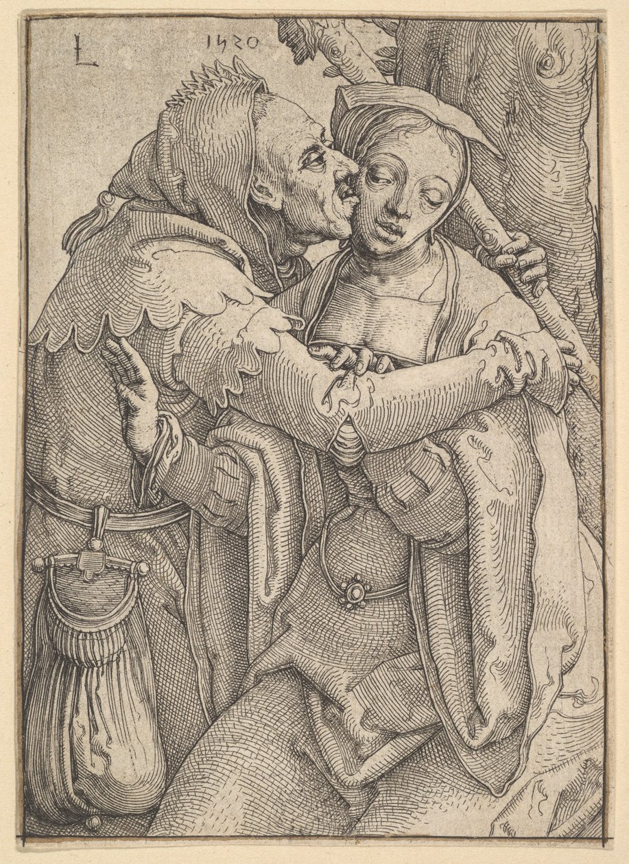 Tyhmä ja nainen, 1520. tekijältä Lucas van Leyden