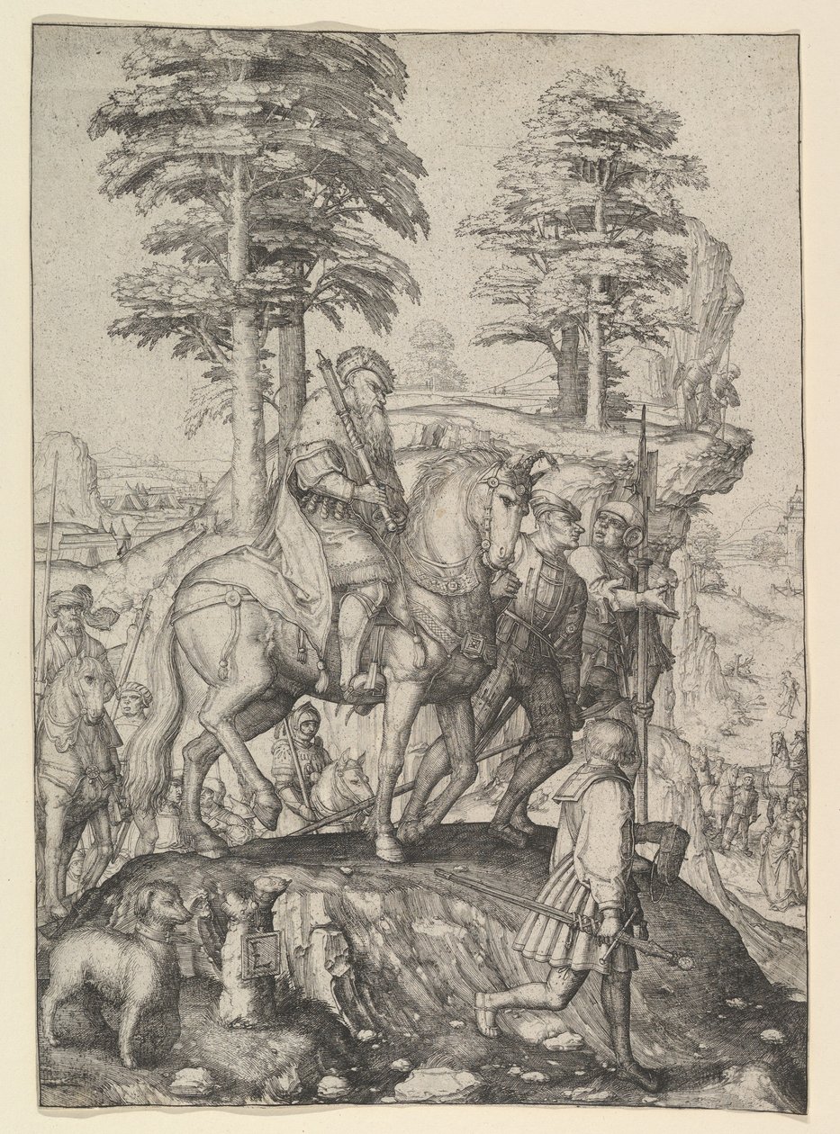 Abigail ennen Daavidia, n. 1507. tekijältä Lucas van Leyden